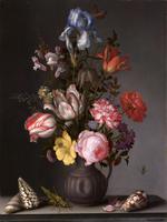 欧洲12-19世纪油画一_AST, Balthasar van der - Flowers in a Vase with Shells and Insects